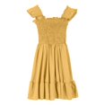 thumbnail image 5 of Otqutp Girls' U-Neck Casual Cotton Dress 2025 Trendy Tank Top Sundress for Kids 4-10 Years - Solid Color Everyday Outfit, 5 of 5