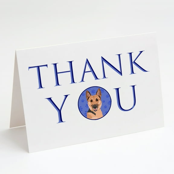 German Shepherd Black and Tan #1 Thank You Greeting Cards and Envelopes Pack of 8 7 in x 5 in