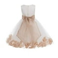 thumbnail image 2 of Ekidsbridal Ivory Tulle Floral Rose Petals Flower Girl Dress Communion Baptism Ceremonial Gown Formal Photoshoot 007 M, 2 of 3