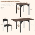thumbnail image 4 of Mesa de Comedor Extensible Moderna de Madera con Estructura Metálica Ajustable Ahorra Espacio para 4 a 6 Personas 75-150cmX80cmX79cm, 4 of 8