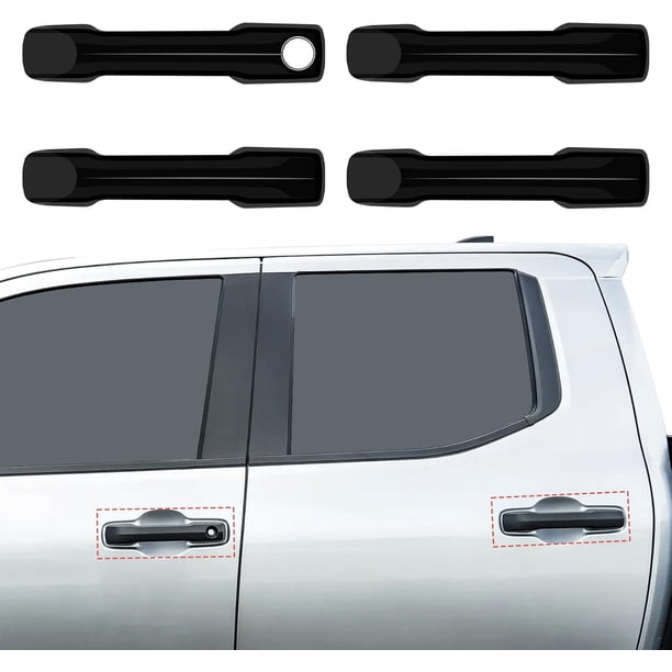 Juego de 4 fundas para manijas de puerta compatibles con Toyota Tacoma 2024 2025, accesorios exteriores, color negro brillante