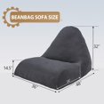 thumbnail image 2 of Bean Bag Chair Sofa Memory Foam Pre-Filled Bean Bag Chairs Stuffed Beanbag Sofa Lazy Bean Bag Sofa for Adults, Bean Bag Couch for Gaming, Reading & Relaxing(Linen, Dark Grey), 2 of 15