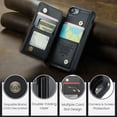 thumbnail image 4 of Mantto Case for iPhone SE 2022/iPhone SE 2020/iPhone 8/iPhone 7 with Card Holder, Retro PU Leather RFID Blocking Credit Card Slots Double Magnetic Clasp Flip Kickstand Shockproof Phone Cover,Black, 4 of 9