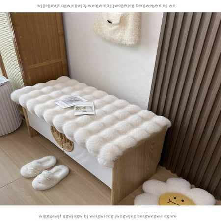 

2024 DREAMFIRE Winter Soft And Thick Plush Rectangular Cushion Solid Wood Sofa Card Cushion Shoe Stool Cushion Home Decoration Multiple Sizes