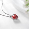 thumbnail image 3 of Juwaliy Dragonfly Necklace Heart January Birthstone Necklace Garnet CZ 925 Sterling Silver Pendant Red Jewelry Women Birthday Christmas Mother's Day Gifts, 3 of 10