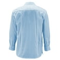thumbnail image 2 of Men's Guayabera Long Sleeve Button Up Cuban Beach Casual Embroidered Dress Shirt (Light Blue, 3XL), 2 of 3