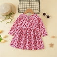 thumbnail image 4 of Toddler Girls' Dresses Kids Print Long Sleeves Princess Dresses Fall Clothes for Girls Size 5-6T, 4 of 9