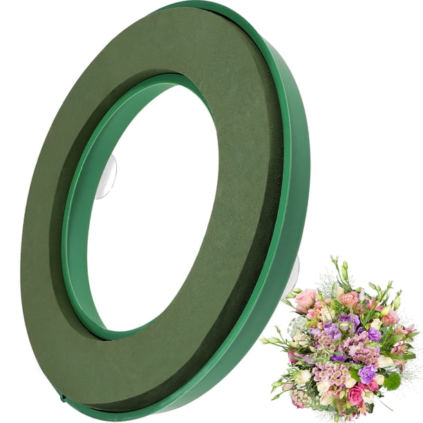 1 soporte para anillos de flores con ventosa y base para insertar flores, 30 x 30 cm, para decoración de bodas y coches.