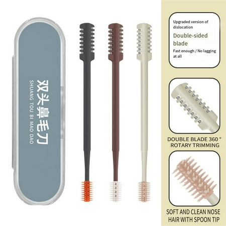 Nose Hair Trimmer 360 Degree Rotation Safe Manual Nose Hair Cutter with Double-Sided Stainless Steel Blades Compact Portable Grooming Tool for Personal Care