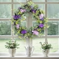 thumbnail image 6 of Mothers Day Gifts Chmadoxn Mothers Day Gifts for Mom Mother's Day Decorations Spring Wreath Small And Green Leaves Purple Flowers Door Hanging Wreath Mothers Day Decorations, 6 of 9
