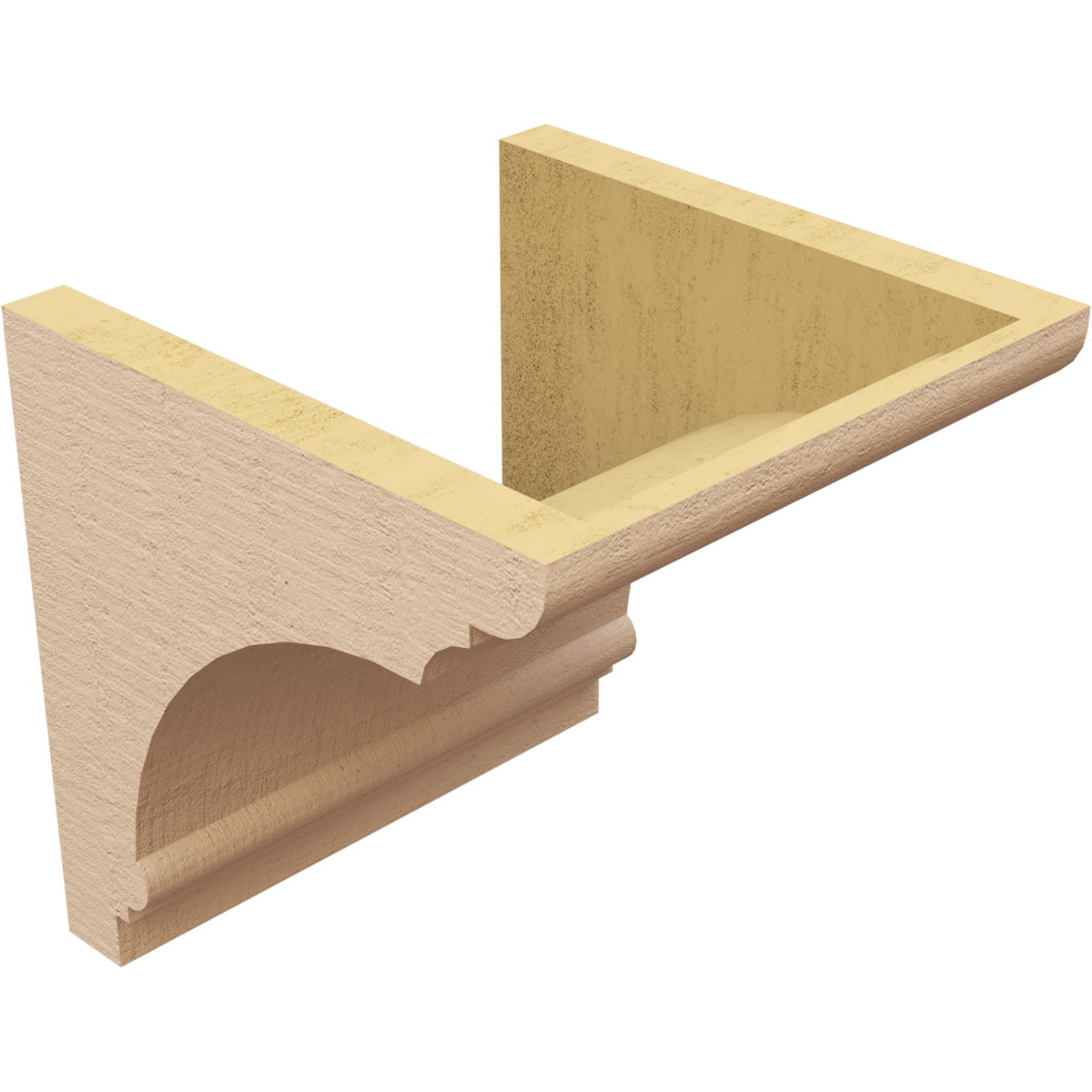 10"W x 10"D x 10"H Wide Hughes Rough Cedar Woodgrain TimberThane Corbel, Primed Tan