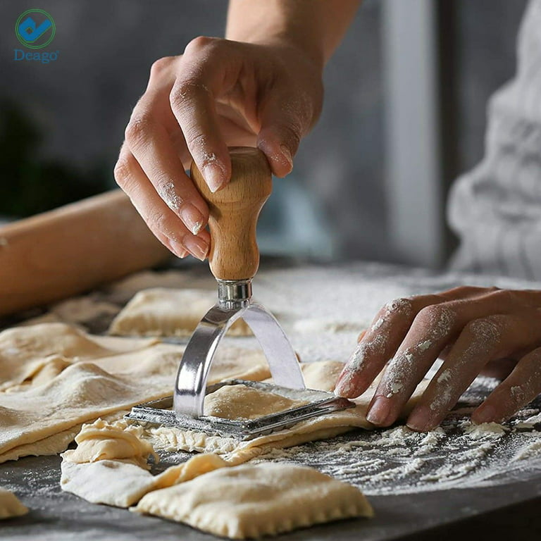 Ravioli Cutters, Ravioli Cutter Wooden Handle And Edge Rolling Dough Pasta  Utensils - Set Of 5