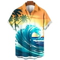 thumbnail image 3 of ZCFZJW Mens Hawaiian Shirt Short Sleeve Button Down Shirt Tropical Floral Pattern Print Summer Big and Tall Graphic Tees Trendy Holiday Beach Shirt Tops Multicolor#02 M, 3 of 3