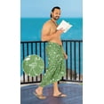 thumbnail image 2 of LA LEELA Men's Cotton Linen Effect Swimwear Beach Cover Up Swimsuit Pareo Wrap Sulu Sarong For Men One Size Emerald, Flamingo Summer Vacation, 2 of 5