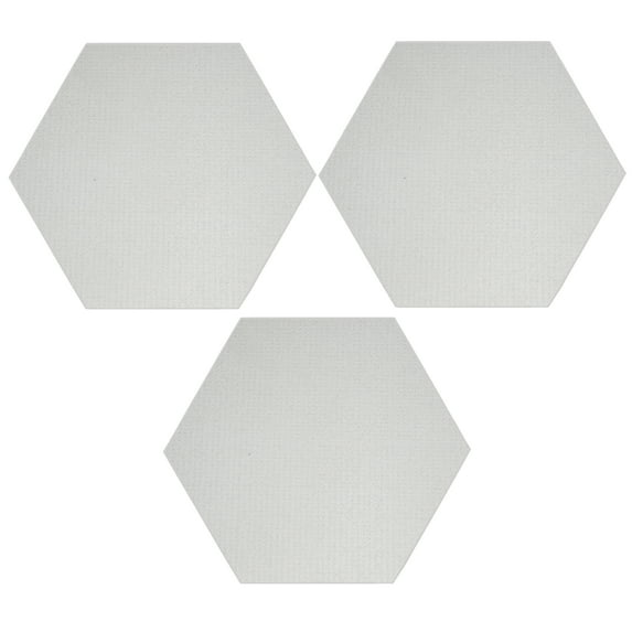 Furnish My Place Abstract Contemporary Geometrical View Square Pattern Modern Plush Two Tone High Low Pattern Rug, Home Decor Mat, Made in USA - Framed Ivory, 3' Hexagon - Set of 3
