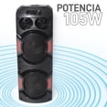 thumbnail image 4 of BOCINA BLUETOOTH RECARGABLE CON DOS BOCINAS DE 6.5 PULGADAS, BASS PLUS NEGRO Y LUZ RGB., 4 of 5