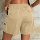 thumbnail image 4 of Pantalones Elásticos de Cintura para las Mujeres de Moda Casual Pantalones Cortos de Color Sólido con Cremallera de Bolsillo Dibujo Cómodo, 4 of 6