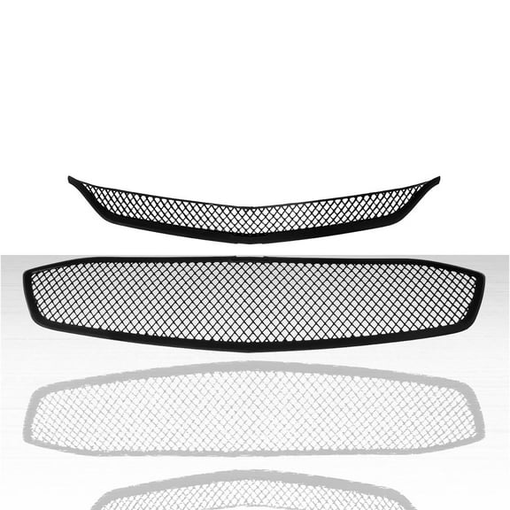 2pc Mesh Design Grille Overlay for 2016-2019 Chevy Malibu - Gloss Black