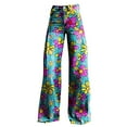 thumbnail image 4 of yunLCZ Womens Dress Pants 2025 New Summer Flower Wide Leg Pants Lightweight And Loose Casual Colorful Pants Imitation Jeans Office Slacks, 4 of 4