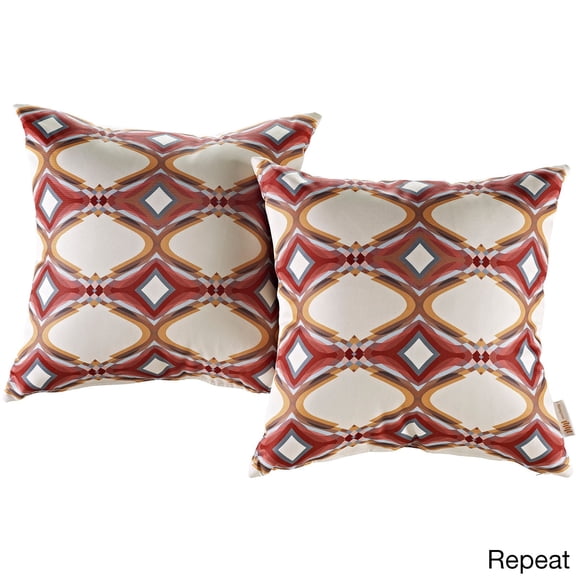 Modway Modify Multicolored Polyester Water-resistant Throw Pillows (Set of 2)