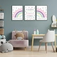 thumbnail image 4 of 3Pcs Rainbow Nursery Canvas Wall Art Boho Pink Cute Inspirational Wall Decor Pictures Kids Room Posters Prints for Nursery Kids Teens Playroom Room Boys Girls Bedroom Decoration, 4 of 5
