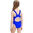 thumbnail image 4 of REDARER Girls Solid One Piece Swimsuit, Blue Training Bathing Suit for Kids,7-8 Years, 4 of 4