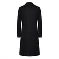 thumbnail image 3 of JUUYY Men's Wool Blend Pea Coat Notched Collar Single Breasted Overcoat m Winter Solid Color Fashion Trench Coat Black XXL, 3 of 8