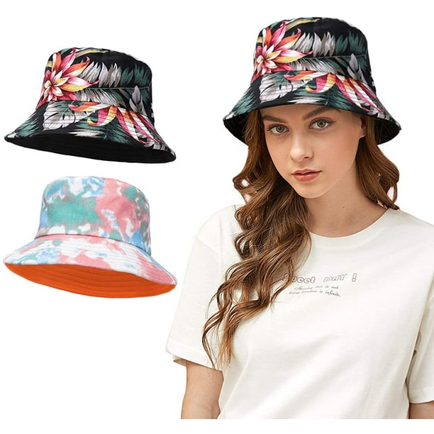 Womens Bucket Hat - Summer Fisherman Hat Print Bucket Hats