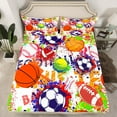thumbnail image 2 of Manfei Football Basketball Rugby Full Size Sheets,Watercolor Splatter Ink Bed Sheets,Boys Ball Game Sheet Sets For Boys Kids,Luxury Bedroom Decor,4 Pieces, 2 of 7