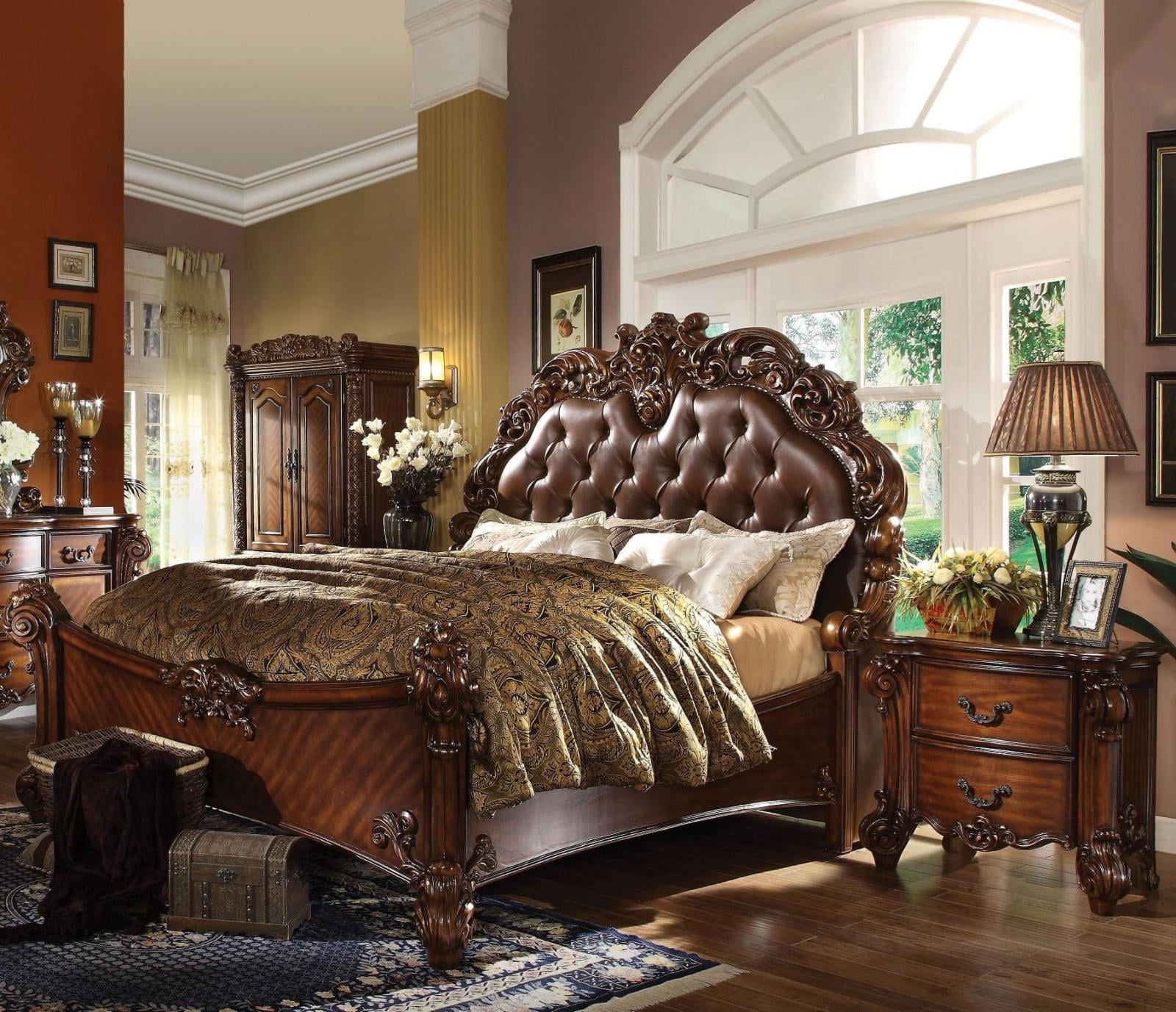 Cherry King Bedroom Set 3P w/Nightstands Vendome 21997EK Acme Classic