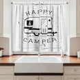 thumbnail image 2 of Ambesonne Vintage Camper Kitchen Curtains, Camper Retrospective, 55"x30", White and Charcoal Grey, 2 of 3