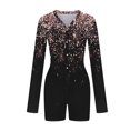 thumbnail image 5 of Elainilye Fashion Womens Bodysuit Deep V-neck Nightwear Long Sleeve Tights Pajamas Onesie Jumpsuit,Black, 5 of 5
