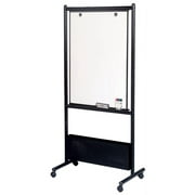 MooreCo 72x34.8" Steel Metal Frame Nest Easel with in Black/Porcelain
