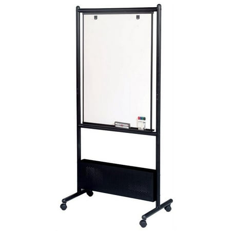 MooreCo 72x34.8" Steel Metal Frame Nest Easel with in Black/Porcelain