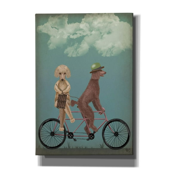 Epic Graffiti 'Poodle Tandem,' by Fab Funky, Canvas Wall Art, 18"x26"