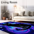 thumbnail image 2 of ODIKA 4'x6' Machine Washable Non-Slip Area Rug, Mystical Feline Under Celestial Night Sky DIY Project High Traffic Rug, Black, 729844, 2 of 7