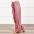 thumbnail image 5 of Wide Leg Yoga Pants Drawstring High Waisted Solid Pink Cotton Soft Long Palazzo Pants Lounge Pajamas Pant Dance Trousers, 5 of 6