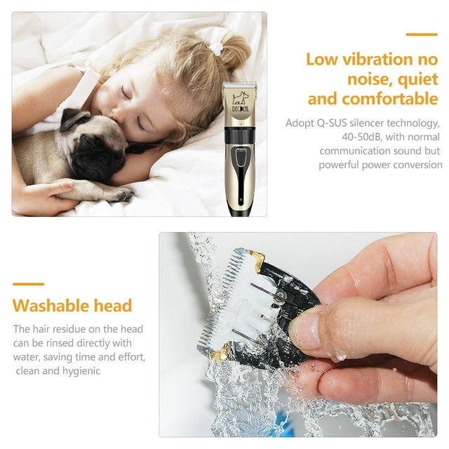 Clipper decdeal Pets Dog Cat Electric Clipper Dog Grooming Kit Dog Trimmer for Small Dogs Cats USB Rechargeable Low Noise Powerful Motor