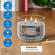 Mainstays Backyard Bonfire 3-Wick Scented Glass Jar Candle, 11.5 oz