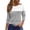 White, variant on 3/4 Length Sleeve Womens Summer Tops Casual Crewneck Shirts Loose Fit Basic Tees Trendy Printed Tunic Blouses Blue S