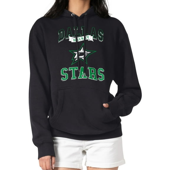 Women's G-III 4Her by Carl Banks Black Dallas Stars Team Logo Tri-Blend Fleece Pullover Hoodie