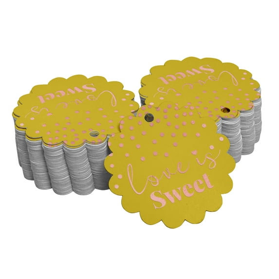 Inkdotpot Rose Gold Foil Paper Hang Tags Love Is Sweet Wedding Favor Tags 50 Piece