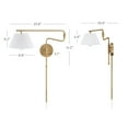 thumbnail image 4 of Nathan James Kai Modern Wall Mounted Plugin Bedside Reading Lamp with Pleated Shade, Vintaged Brass Finish, 4 of 7