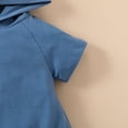 thumbnail image 7 of Baby Rompers Boy Girl Solid Color Oversized Short Sleeve Hooded Jumpsuit Summer Outfits Onesies Blue 12 Months-18 Months, 7 of 7