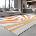 thumbnail image 2 of Area Rugs Simple Sun Rays Stain Resistance, 2 X 3 ft Machine Washable Non-Slip Carpet for Living Room Bedroom Office, White Pet Friendly Indoor & Outdoor Rug, 2 of 7