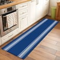thumbnail image 2 of 2'x6' Rug Runners for Hallways Kitchen, Blue Striped Non Slip Entryway Beside Floor Carpet Runner, Farmhouse Blue White Stripes Washable Laundry Room Bedroom Throw Rugs Mat for Family Pet, 2 of 8