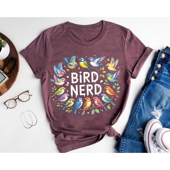 Colorful Bird Nerd T-Shirt: Birdwatching Nature Lover Tee TSHIRT All Size S-5XL