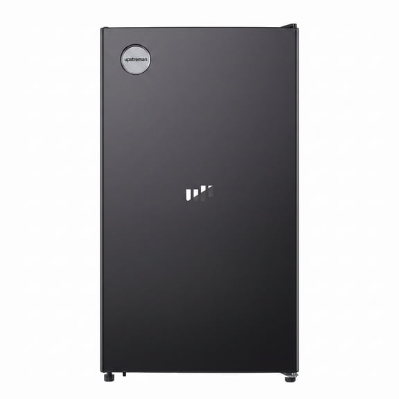Upstreman 3.2 Cu.Ft RV Refrigerator with Freezer, 12V DC Portable Car Fridge Camper Fridge Compact Mini Fridge for Truck RV Camper Travel, Reversible Door, Battery Protection, LED Light, RV32 Black
