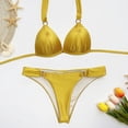 thumbnail image 4 of BONIXOOM Two Piece Swimsuit For Women Underwire Elastic Solid Bikinis Bikini Summer Swimwears on Clearance Yellow Size 6, 4 of 5