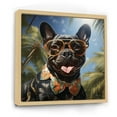 thumbnail image 2 of Designart "French Bulldog in Miami III" Animals Framed Wall Art - Traditional Black Dog Hallway Framed Wall Art Decor, 2 of 6